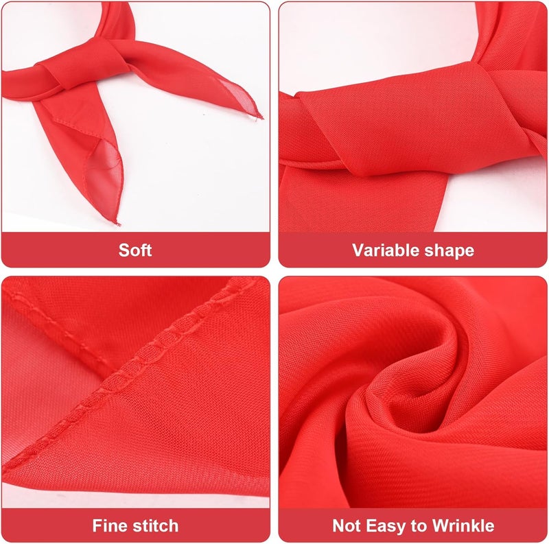 Cyunda Chiffon Scarf for Women and Girls, 26x26 inches Square Neck Scarf, Classic Retro Ribbon Handkerchief for Hair Wrapping - Image 3